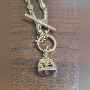 Antique Watch Chain Likely Gold Fill With T Bar And Fob